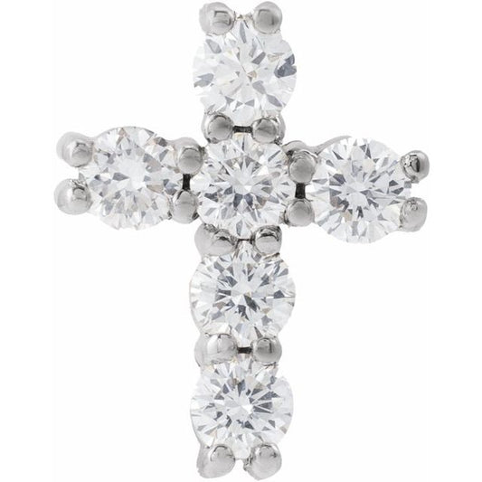 1/4 CTW Lab-Grown Diamond Cross Pendant in 14K Gold