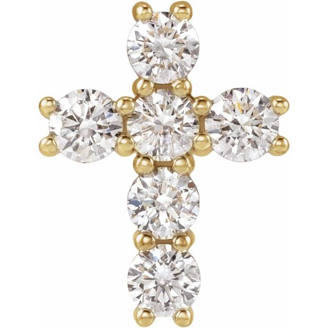 1/2 CTW Lab-Grown Diamond Cross Pendant in 14K Gold