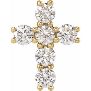 1/2 CTW Lab-Grown Diamond Cross Pendant in 14K Gold