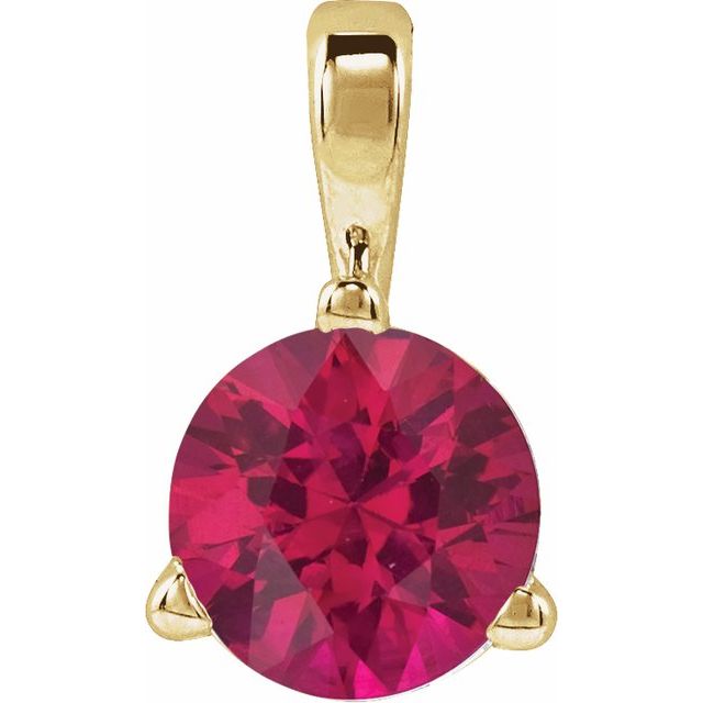 Lab-Grown Moissanite & Gemstone 3-Prong Basket Pendant in 14K Gold & Platinum