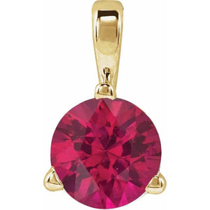 Lab-Grown Moissanite & Gemstone 3-Prong Basket Pendant in 14K Gold & Platinum