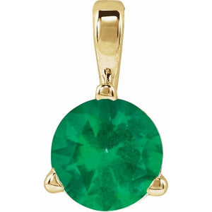 Lab-Grown Moissanite & Gemstone 3-Prong Basket Pendant in 14K Gold & Platinum
