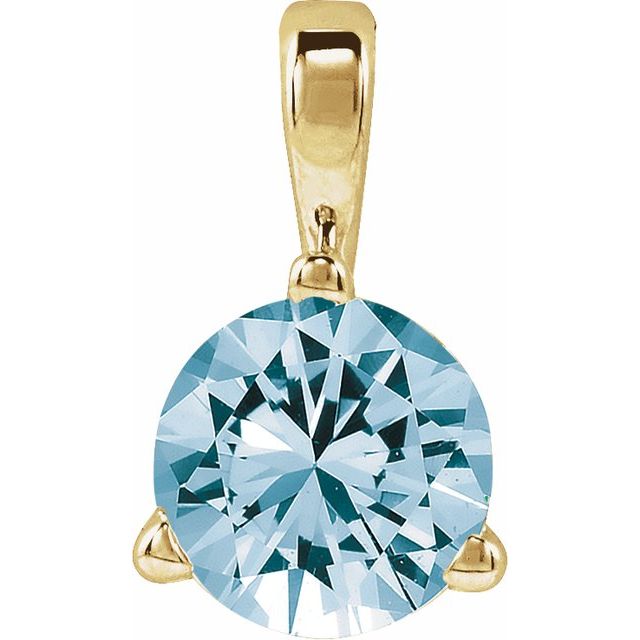 Lab-Grown Moissanite & Gemstone 3-Prong Basket Pendant in 14K Gold & Platinum