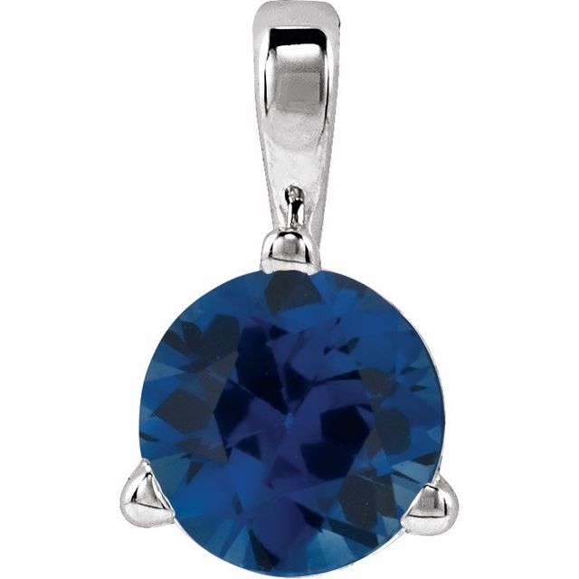 Lab-Grown Moissanite & Gemstone 3-Prong Basket Pendant in 14K Gold & Platinum
