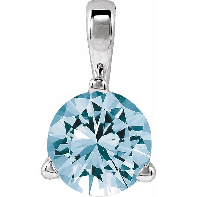 Lab-Grown Moissanite & Gemstone 3-Prong Basket Pendant in 14K Gold & Platinum
