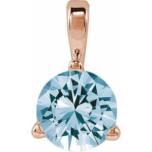 Lab-Grown Moissanite & Gemstone 3-Prong Basket Pendant in 14K Gold & Platinum
