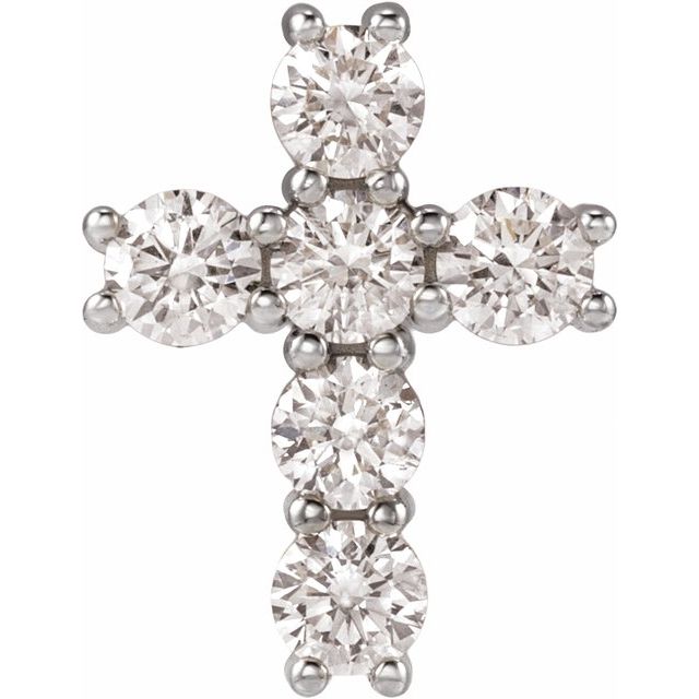 1/2 CTW Lab-Grown Diamond Cross Pendant in 14K Gold