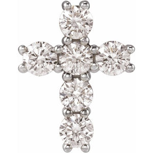 1/2 CTW Lab-Grown Diamond Cross Pendant in 14K Gold