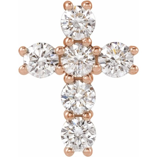 1/2 CTW Lab-Grown Diamond Cross Pendant in 14K Gold