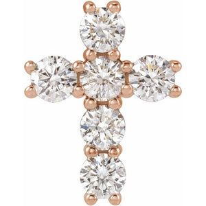 1/2 CTW Lab-Grown Diamond Cross Pendant in 14K Gold