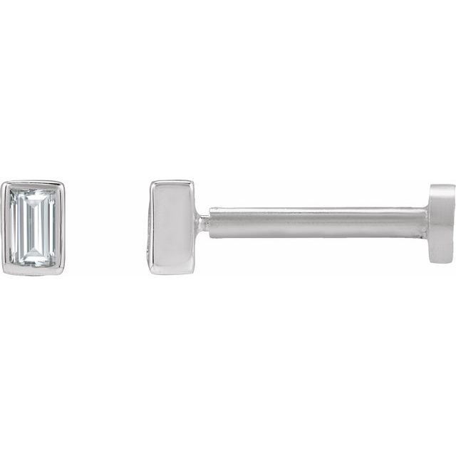 14K Gold .04 Ct Natural Diamond Bezel-Set Earrings