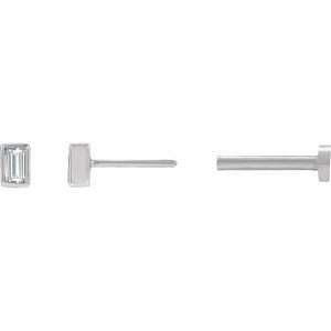 14K Gold .04 Ct Natural Diamond Bezel-Set Earrings