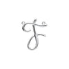 14K White Gold Script Initial D Necklace 17.7x15.9 mm