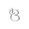 14K White Gold Script Initial D Necklace 17.7x15.9 mm