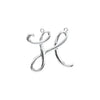 14K White Gold Script Initial D Necklace 17.7x15.9 mm