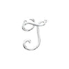 14K White Gold Script Initial D Necklace 17.7x15.9 mm