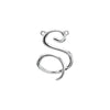 14K White Gold Script Initial D Necklace 17.7x15.9 mm