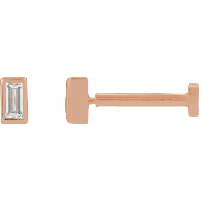 14K Gold .04 Ct Natural Diamond Bezel-Set Earrings