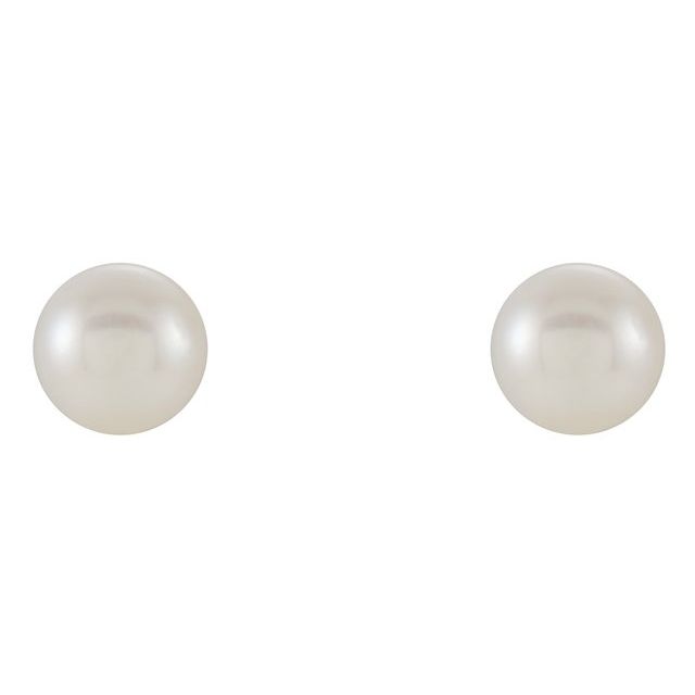 14K White Cultured White Freshwater Pearl Earrings