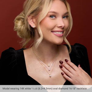 14K Gold Natural Diamond Solitaire Necklace - Options Available