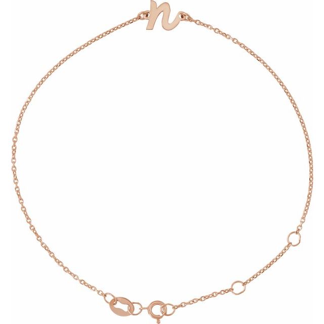 Initial Bracelet with Custom Initials in 14K Gold & Platinum