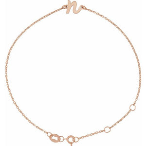 Initial Bracelet with Custom Initials in 14K Gold & Platinum