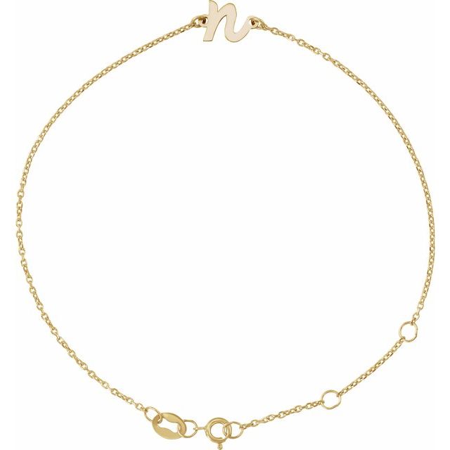 Initial Bracelet with Customizable Design Crafted in 14K Gold & Platinum