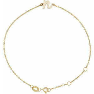 Initial Bracelet with Customizable Design Crafted in 14K Gold & Platinum