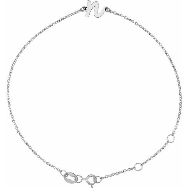 Initial Bracelet with Custom Initials in 14K Gold & Platinum