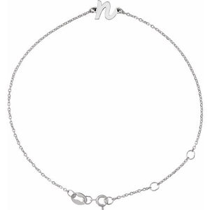 Initial Bracelet with Custom Initials in 14K Gold & Platinum