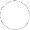 14K Yellow or White 4 mm Reversible Omega 7” Chain - Elegant Versatility