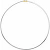 14K Yellow Gold 3 mm Reversible Omega Chain Necklace - Elegant Design