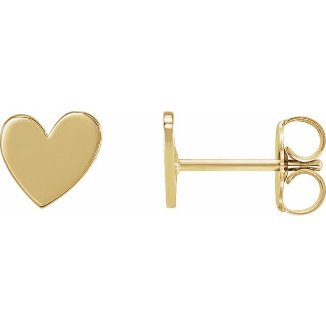 14K Gold Asymmetrical Heart Earring