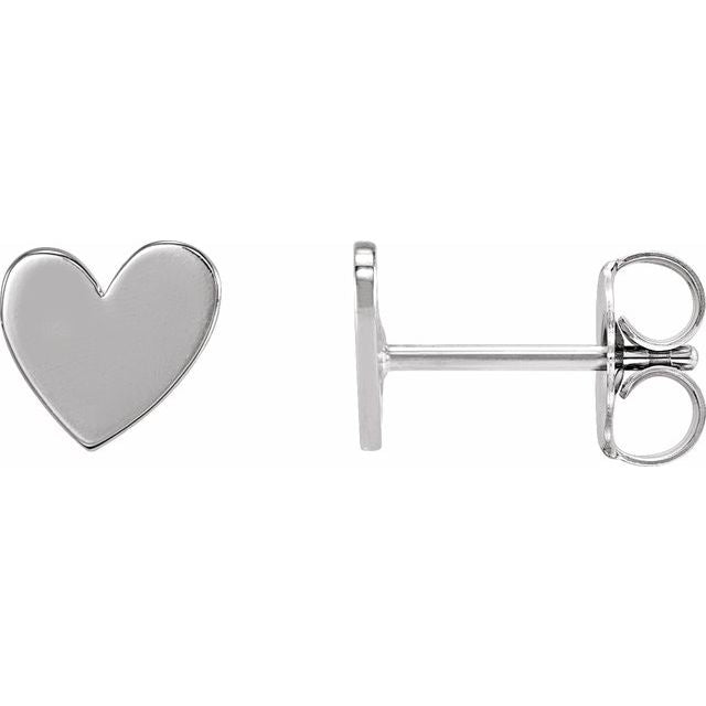 14K Gold Asymmetrical Heart Earring