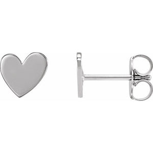 14K Gold Asymmetrical Heart Earring