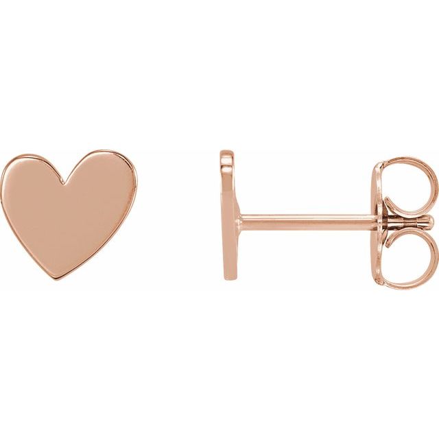 14K Gold Asymmetrical Heart Earring