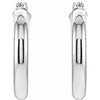 14K White Gold 15 mm Polished Tube Hoop Earrings