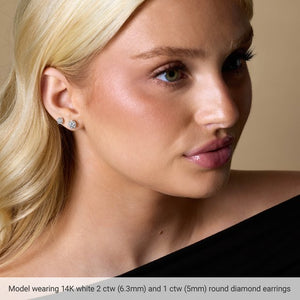 1 Ctw Lab-Grown Diamond 6-Prong Wire Basket Earrings