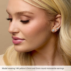 3-Prong Lab-Grown Moissanite Basket-Style Earrings