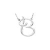 14K White Gold, 17.7x15.9 mm Initial D Script Necklace