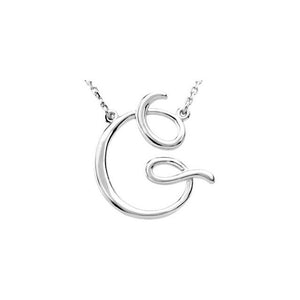 14K Gold Script Initial Necklace