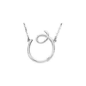 14K Gold Script Initial Necklace