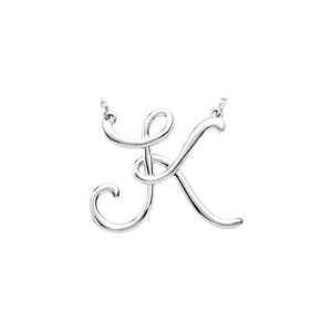 14K Gold Script Initial Necklace