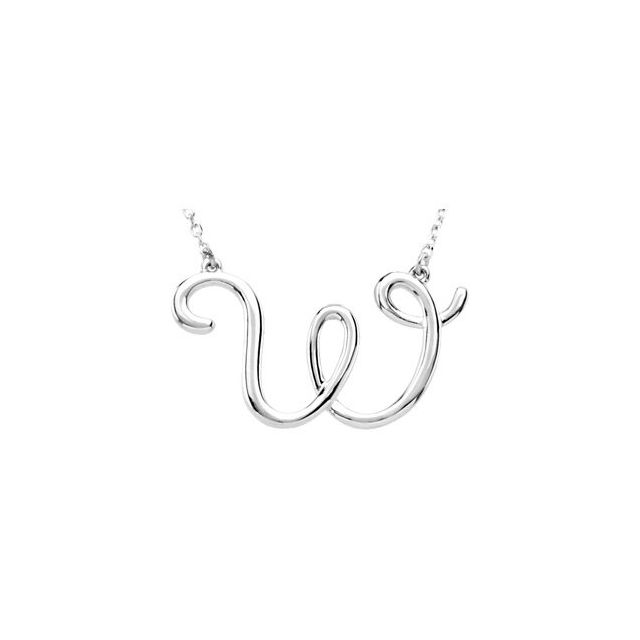 Script Initial Necklace in 14K Gold & Silver