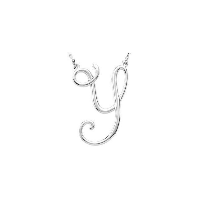 14K Gold Script Initial Necklace
