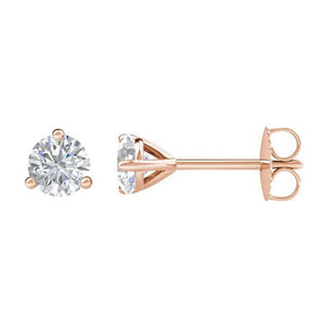 3/4 CTW Natural Diamond Round Stud Earrings in 14K Gold, 18K Gold & Platinum