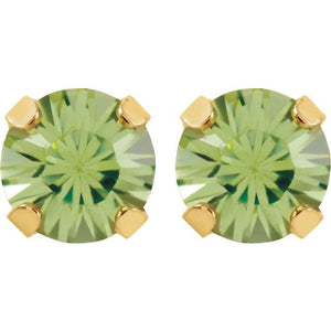 24K Gold-Plated Stainless Steel Imitation Blue Sapphire Earrings
