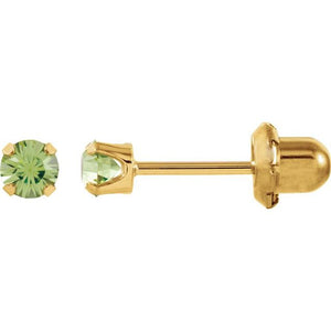 24K Gold-Plated Stainless Steel Imitation Blue Sapphire Earrings