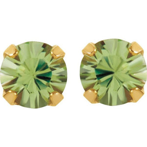 24K Gold-Plated Stainless Steel Imitation Blue Sapphire Earrings
