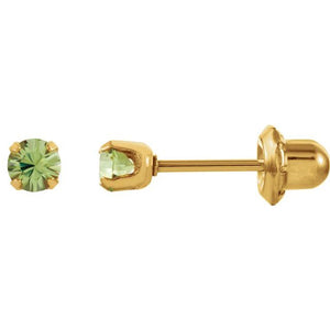 24K Gold-Plated Stainless Steel Imitation Blue Sapphire Earrings